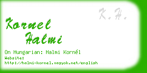 kornel halmi business card