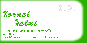 kornel halmi business card